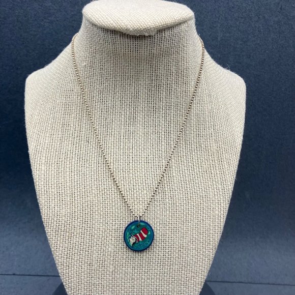 Cat In The Hat Pendant Necklace 16 In Polymer Clay Dr Seuss Read Across America - Picture 2 of 8